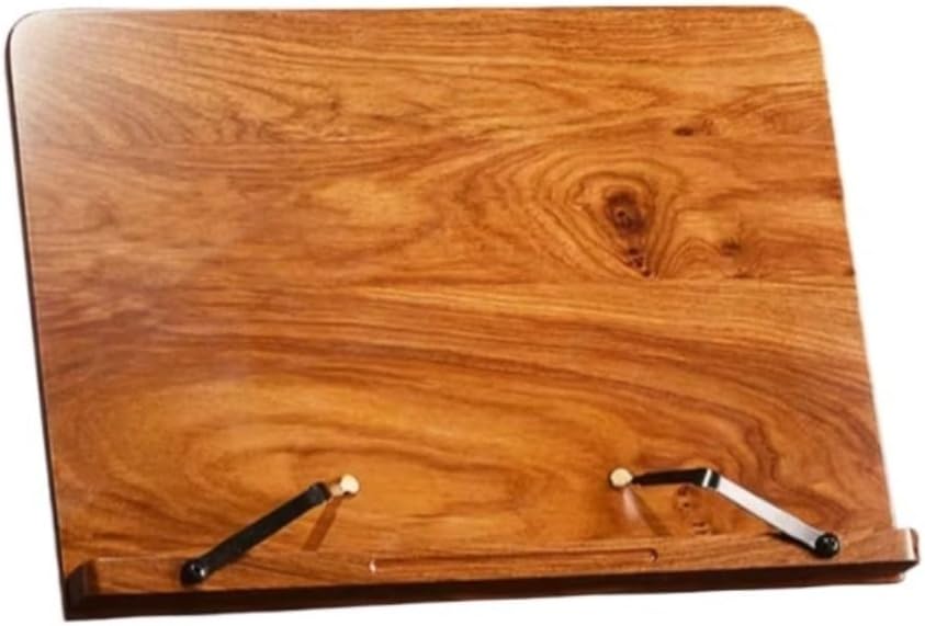 Recipe Holder Wooden Cook Book Stand Handmade Walnut Holder for Reading Hands Free Cookbook Cooking Helper(20 * 28cm)