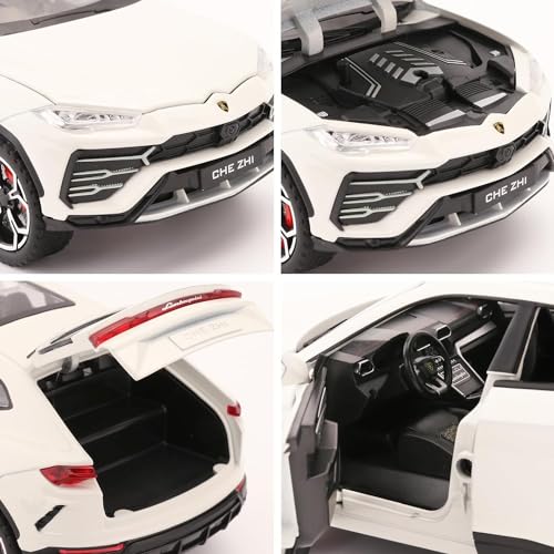 Image of DEOXY 1:24 Lamborghini Urus Car Model, Diecast Pull Back Car Toy car, Doors Open, Light and Sound, Boys Toys Kids Adults Gifts Black (Urus White)
