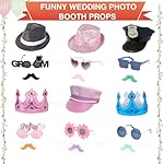 18 Pcs Fun Photo Booth Props Set for Adults, Novelty Funny Hats and Party Sunglasses, Colorful beards, Photo Booth Props Kit for Wedding, Bachelorette Party, Birthday, Costume, Events, All Occasions - Image 2