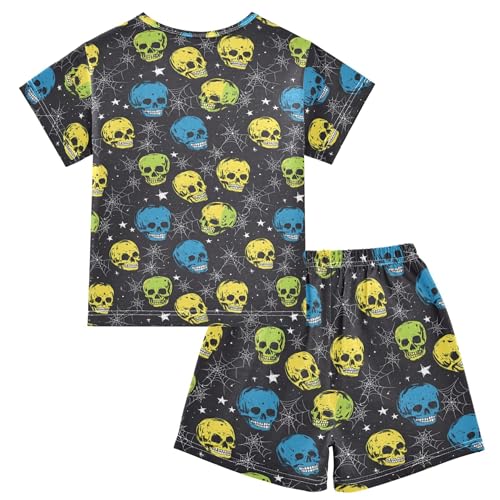 Skull Pajama Set Pajamas Sleepwear Nightwear Loungewear Clothes Set B04043562