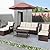 HOMREST 6 Pieces Patio Furniture Set, Wicker Patio Conversation Sets, Outdoor Sectional Rattan Sofa Chairs with Coffee Table, High Back, Ottoman, Cushions for Porch, Deck, Garden, Backyard (Beige)