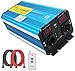 Yinleader Convertisseur de tension 3000 W 12 V 230 V - Onduleur sinusoïdal pur - Télécommande - 2 LED Power Inverter - 2 prises et USB - Puissance de choc 6000 W