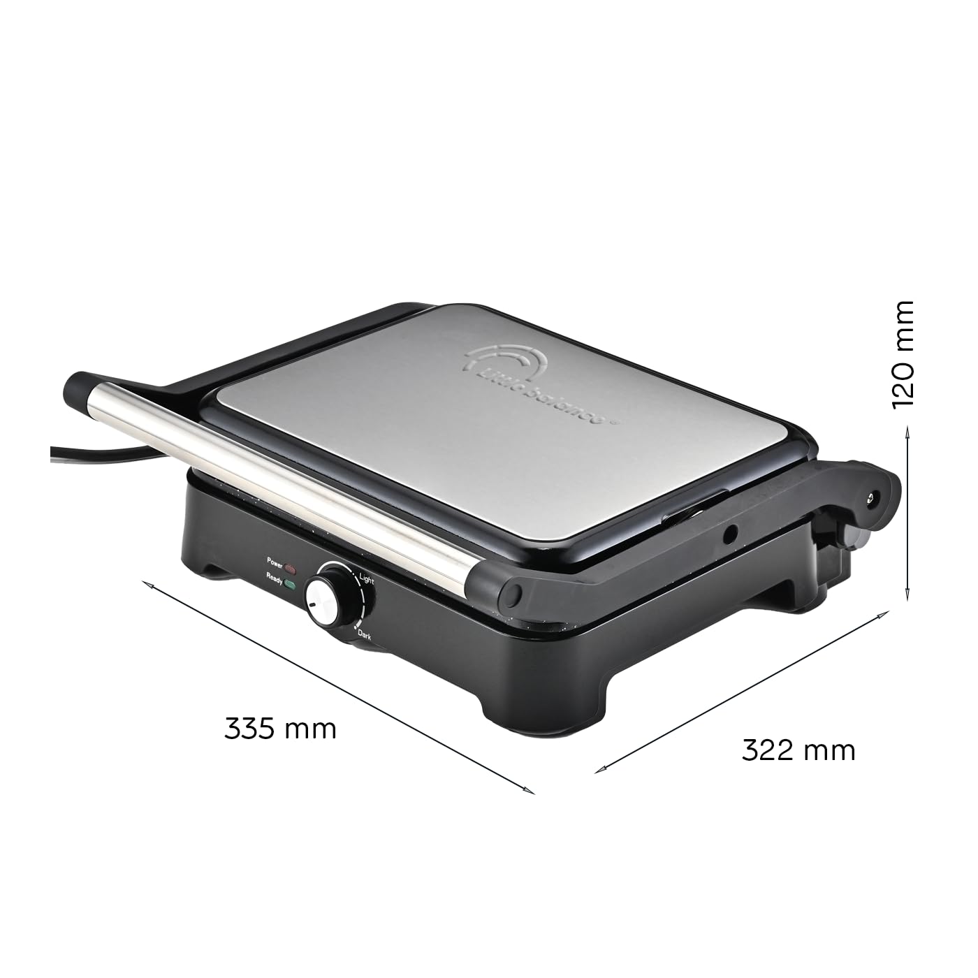 LITTLE BALANCE 8744 Speed Grill, Grill Viande électrique, Multifonction, Viande, Légumes, Paninis, Plaques sans PFAS, Antiadhésif, 2000 W, Noir