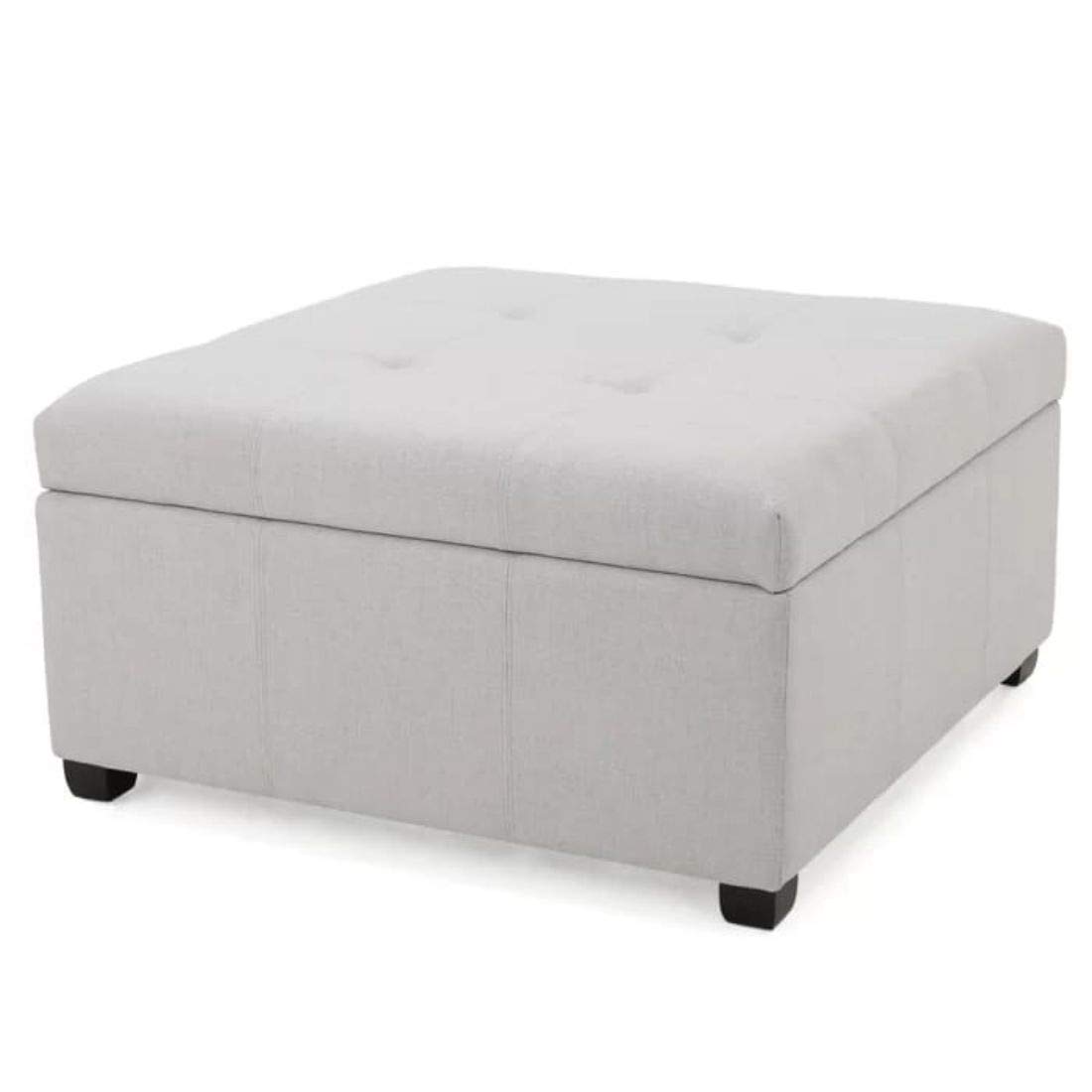 FUNTERIOR 1 Seater Ernestine Storage Ottoman Light Grey