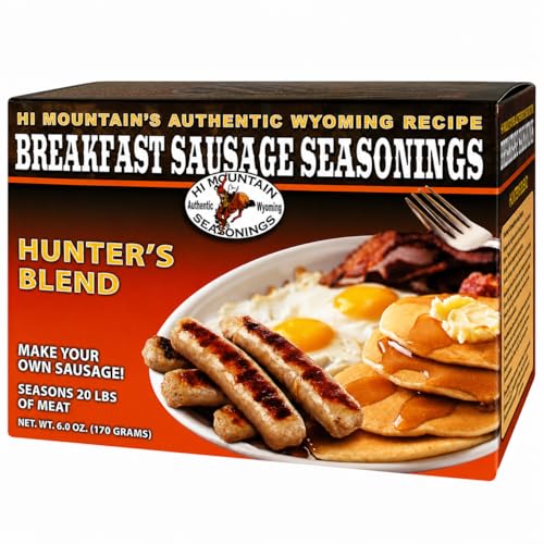 Hi Mountain Breakfast Sausage Seasoning Mix | HUNTERS BLEND | Make Homemade Sausage with Pork, Venison, Deer, Elk & Wild Game | Makes up to 20 lbs