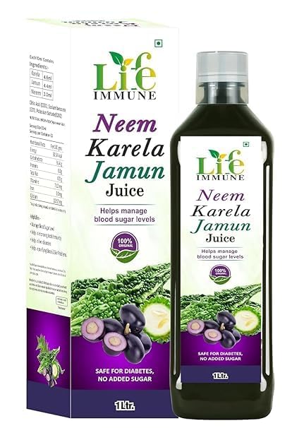 Neem Karela Jamun Juice Traditional Herbal Mix | Natural Ayurvedic Health Tonic for Blood Sugar Management, Digestion & Immunity Support | Herbal Detox Juice for Healthy Lifestyle | 1000 ml (1 Litre)
