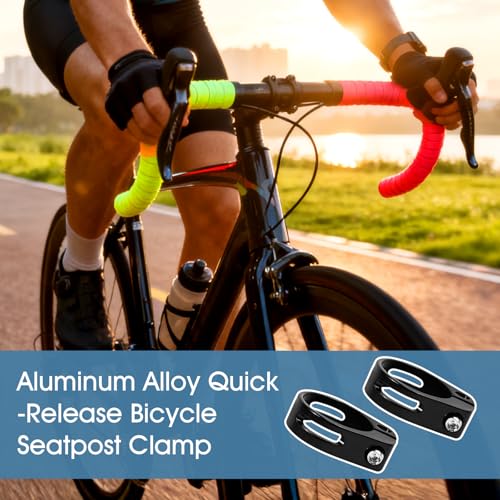 Cycles Bike Seat Post Clamp, Aluminum Alloy Seat Tube Clip Bike Quick Release Clamp (Diameter 34.9mm)