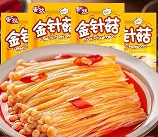 Fresh and spicy golden enoki mushroom,spicy and spicy strips,delicious vegetable snacks,Chinese specialty food,side dishes,seasoned dishes,instant pickles,Snack Relish Gifts (10 packs)