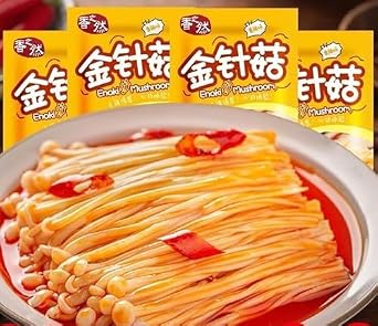 Fresh and spicy golden enoki mushroom,spicy and spicy strips,delicious vegetable snacks,Chinese specialty food,side dishes,seasoned dishes,instant pickles,Snack Relish Gifts 10 packs