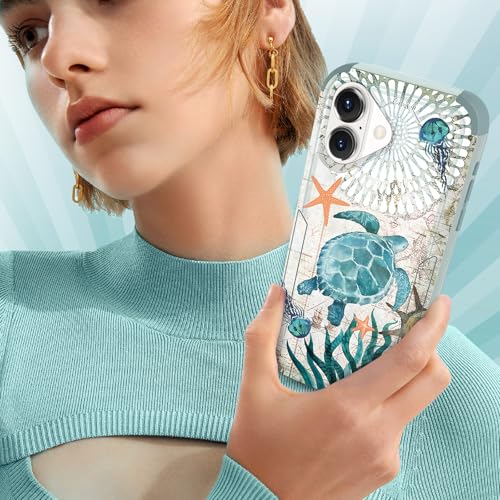 Coque iPhone 17 antichoc tortue de mer évite les bris d'écran