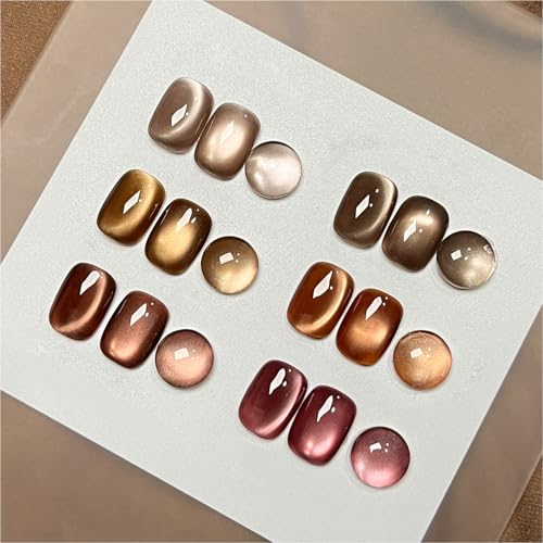 GAOY Cat Eye Gel Nail Polish Set with Magnet for Green Blue Pink Glitter Holographic Cat Eye, Salon Gel Manicure and Nail Art DIY at Home, Minty Fresh 0.25 fl.oz