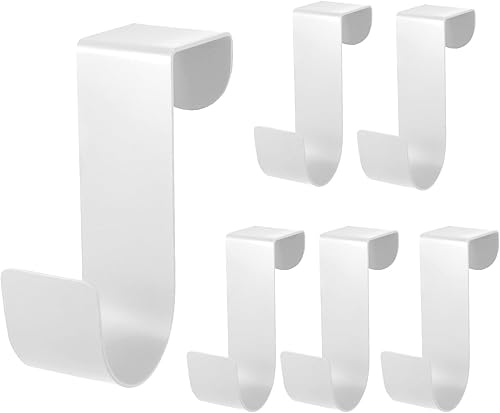 Miniatura 10 de Biaungdo 6 ganchos para puerta de gabinete, de acero inoxidable negro, organizador para colgar en la puerta trasera, ganchos individuales para Negro
