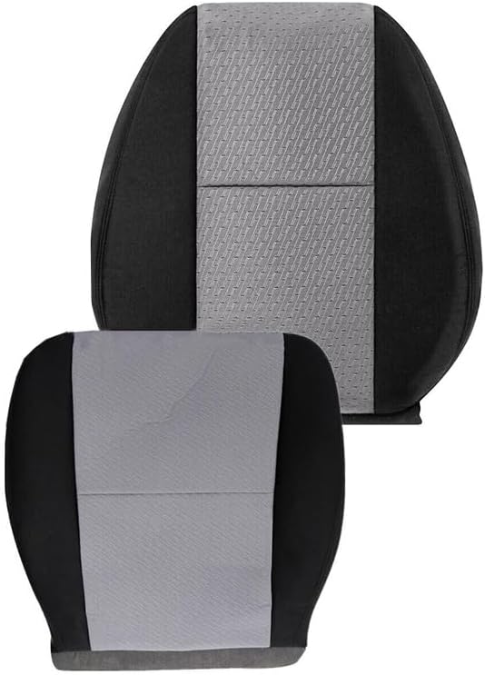 Driver Bottom & Top Lean Back Cloth Seat Cover Replacement Gray Fits for Chevy Silverado GMC Sierra 1500 2500HD 3500HD 2007-2014