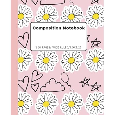 Wide Ruled Composition Notebook: Cute Notebook for School, Kids, Teens, and Adults, 100 Pages 7.5X9.25 Inches