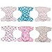 Simple Being Reusable Cloth Diapers, Double Gusset, One Size Adjustable, Washable Soft Absorbent, Waterproof Cover, Unisex Baby Girl Boy, Six Microfiber Inserts (Sweet)