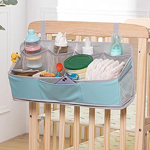Dancepandas Baby Diaper Organizer Nappy Hanging Changing Table Organiser Baby Crib Organizer for Toys Diaper Nappies Towels Clothes Cover
