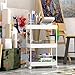SPACEKEEPER Storage Rolling Cart, 3 Tier Laundry Room Organization Utility Cart Bathroom Organizer Mobile Shelving Unit Shelves Multi-Functional Trolley, White