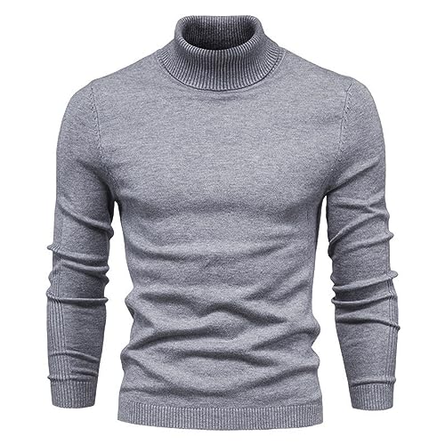 Mens Casual Turtleneck Pullover Mock Sweaters Knitted Sweater Lightweight Solid Color Soft Slim Fit Warm Basic Tops2
