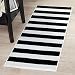 Lavish Home Breton Stripe Rug, 1'8" by 5', Black/White