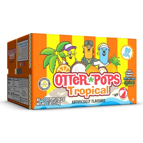 Otter Pops Tropical Assorted Freeze Pops 80ct