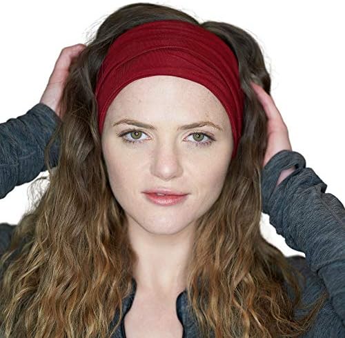 Red Dust Active Boho Yoga Headband - Emerald Moisture Wicking Sweatband for Sports, Running, Gym Workouts, Exercising and Travel - Stretchy, Stylish & Versatile Head Wrap.