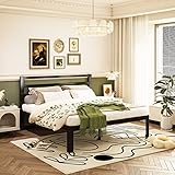 Daqutic California King Bed Frame with Headboard, 14-Inch Metal Platform Cal King Size Bed Frames wi