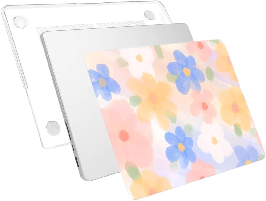 LanBaiLan Compatible with MacBook Pro 14 inch Case 2026 2025 2024 2023 2022 2021 M5 M4 M3 M2 M1 A3434 A3112 A3185 A3401 A2918 A2992 A2779 A2442, Protective Case & Keyboard Cover, Color Flower
