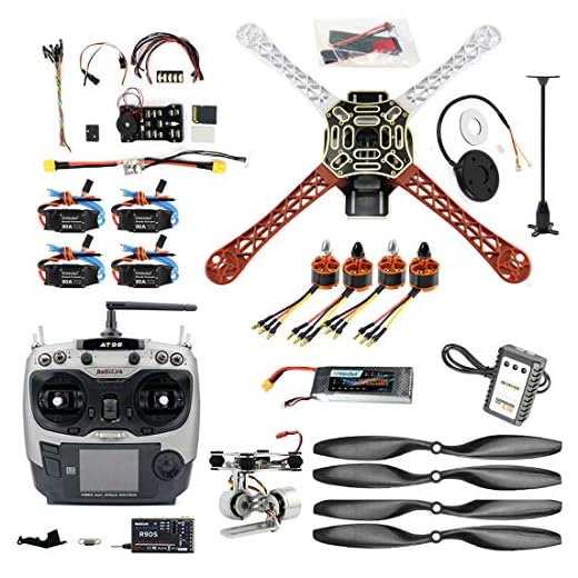 QWinOut DIY FPV Drone Quadcopter 4-axle Aircraft Kit :F450 450 Frame + PXI PX4 Flight Control + 920KV Motor +GPS + AT9 Transmitter + Gimbal Camera Mount