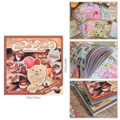 Image of Girl's Japanese Retro Sticker Book, 1000+ Cute Comics Style Food Stickers, for DIY Scrapbooking Journaling Handbook Decoration