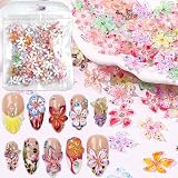 50Pcs 3D Flowers Nail Charm for Nails Flower Resin Nail Rhinestones Spring Hibiscus Floral Nail Art Charm for Acrylic Nails Mixed Colorful Ice Lily Nail Gems Jewelry DIY Summer Manicure Decor Crafts