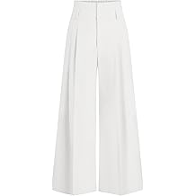 Womens Spring Wide Leg Palazzo Pants 2026 Trendy Loose Button High Waist Pleated Work Business Casual Trousers
