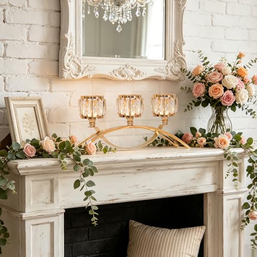 KEHAIL 3 Arms Crystal Candle Holders, Arch Candlestick Table Candelabras Centerpieces for Wedding, Dinning Room, Cabinet Ornaments, Home Decoration， Gift (3-arm Arched, Gold) by kehail - Image 7