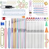 【AGUJAS DE TEJER DE TAMAÑO COMPLETO】 Incluidas 24 agujas de tejer de varios tamaños, que cubren el rango de tamaño más común (0,75-8,0 mm), cada tamaño de aguja de crochet está marcado con su tamaño en su mango para ayudarlo a elegir el gancho que desea.
