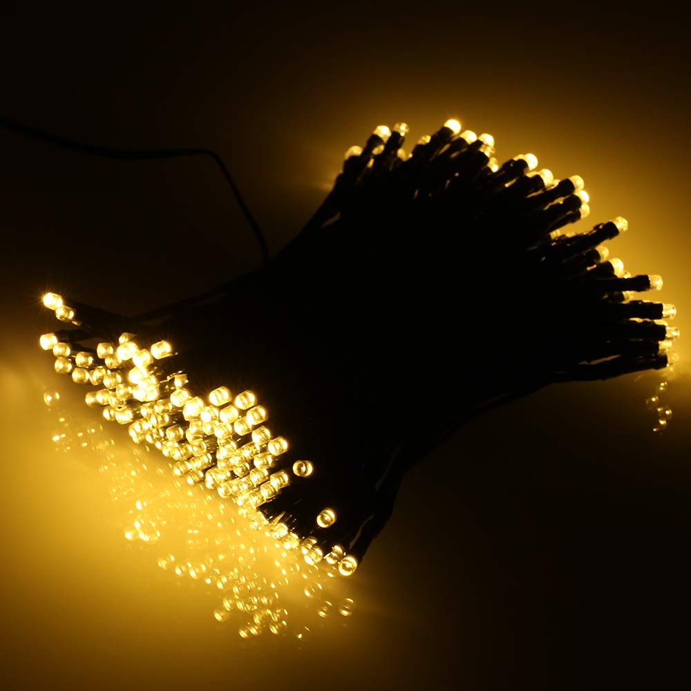 100 LED Garden Solar String Light Warm White Fairy Outdoor 10m Lit Weather Proof