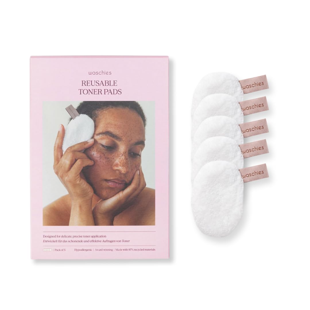 Waschies Toner Pads – 5er-Set Weiß – waschbar, wiederverwendbar & nachhaltig - sanft & hypoallergen - geeignet für alle Hauttypen – Alternative zu Einweg-Wattepads