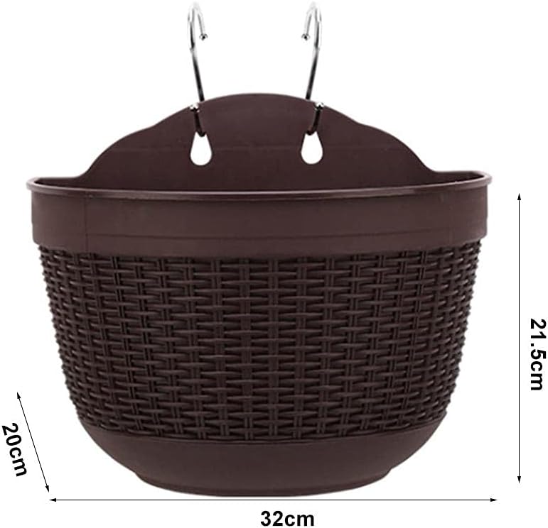 Rattan Flower Pot Wall Hanging Plant Pot Storage Basket for Indoor Outdoor Decor