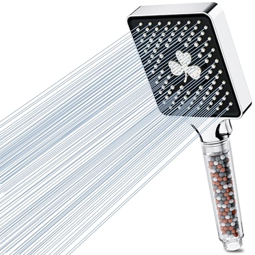 Magichome Filter Shower Head with 6 Spray Modes, High-Pressure Square Shower Head, Large Powerful Hard Water Filter Showerhead for Residual Chlorine Remove