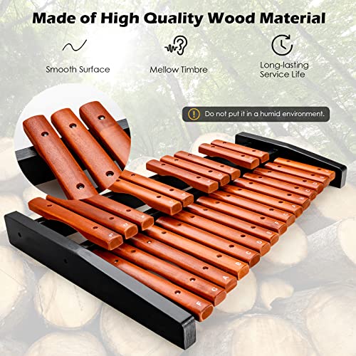 Image of Giantex 25 Notes Xylophone Glockenspiel, Wooden Percussion Instrument with 2 Mallets and Carrying Bag, Suitable for Beginner Kids School Band Music Teaching Party