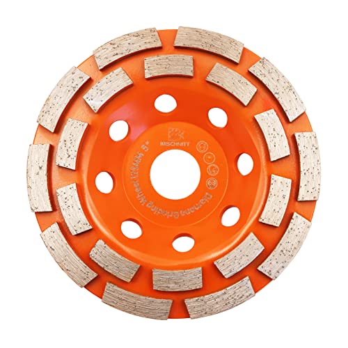 Mola a Tazza Diamantata 125mm- BRSCHNITT Disco Abrasivo Diamantato per Cemento, Calcestruzzo, Pietra, Muratura, Mattoni.