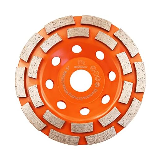 Concrete Diamond Grinding Cup Wheel,BRSCHNITT 5 inch Angle Grinder Diamond Double Row Cutting Wheel for Grinding/Polishing/Cleaning Surface Grinding Granite, Concrete,Stone,Cement,Marble,Rock (125mm)