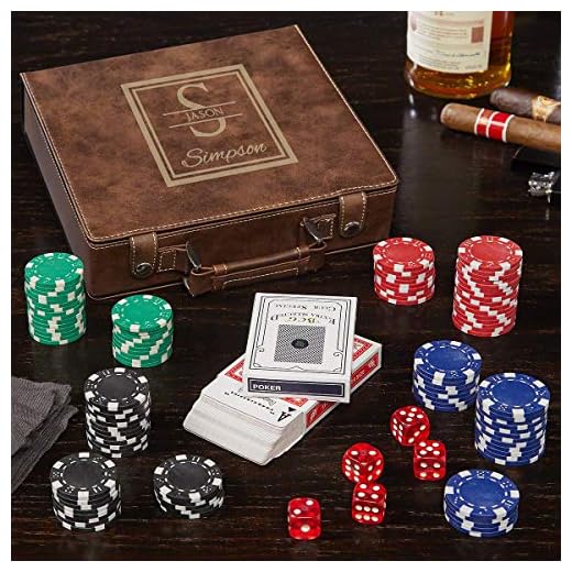 HomeWetBar Brown Custom Poker Set (Personalized Product)