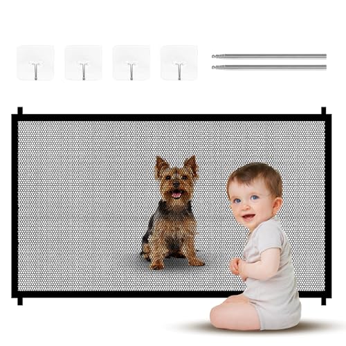 ROYKAL | Puerta de Seguridad para Mascotas y Bebes 110 X 72 | Vallas para Perros | Barrera para Perros y Niños