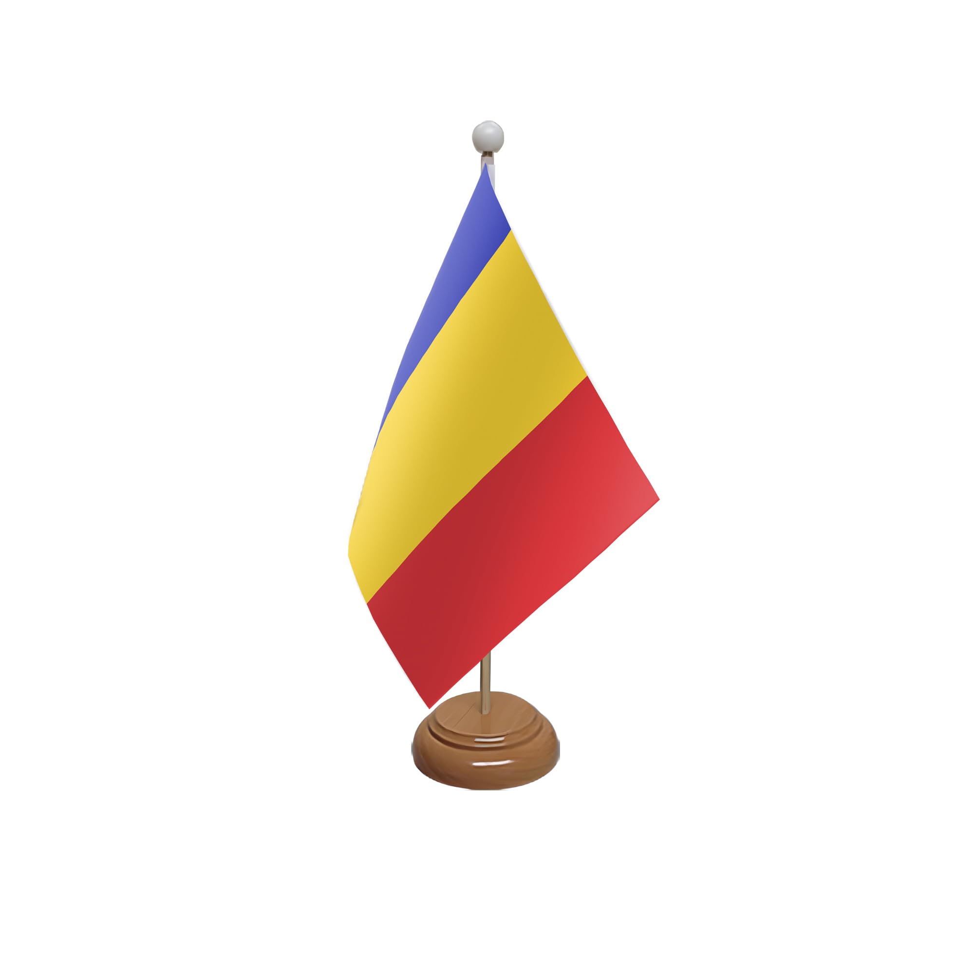 Flagtex Romania Wooden Table Flag With Wooden Base