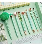 WEMATE 8Pcs Ballpoint Pens Set,Ballpoint Pen Bling for Women,Girly Pens,Black & Blue Ink Ball Poi...
