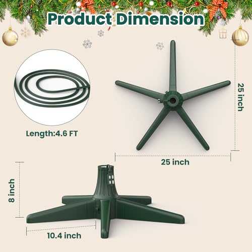 Creiyuan 4801 Rotating Christmas Tree Stand, Thickened Abs, Sturdy 5-Legged Design, Includes 3 Adapters & Sockets, Supports Up To 7.8Ft Rotating Tree Stand thumb #2