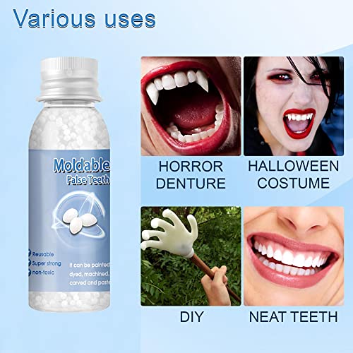 Temporary Dental Restoration Kits, Temporary Teeth Replacement Kit, Tooth Repair Granules Dental Filling Restoration Kits, Makeup Halloween Party Role Play Dentures Halloween Decor