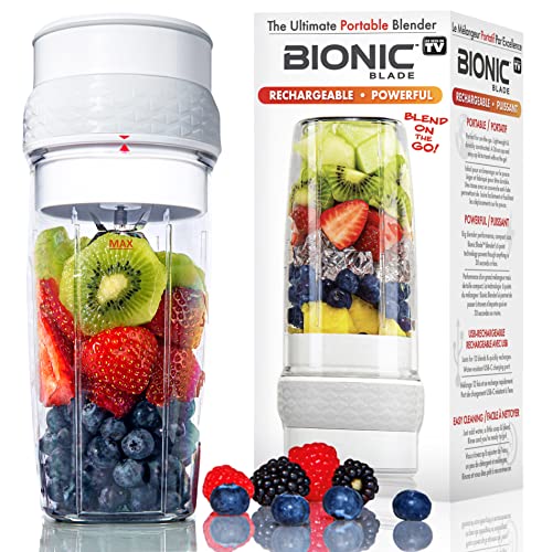 Bionic Blade Personal Blender 26.5 Oz, Cordless, Rechargeable 18,000 RPM Portable Blender for Shakes...