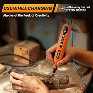 HARDELL Cordless Rotary Tool Kit with 69 Accessories - 5-Speed Mini Power Tool, USB Rechargeable for Drilling, Sanding, Polishing, Engraving (DIY & Crafts)