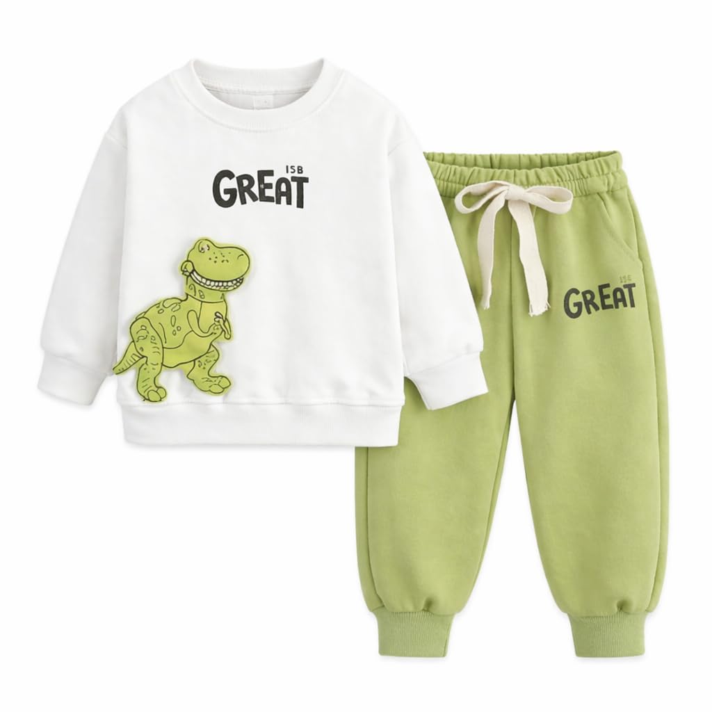 KiCO Kids Clothing Set Dinosaur Print Hosiery Cotton Sweatshirt and Pants Adjustable Rib 2 Months to 5 Years-picture-44