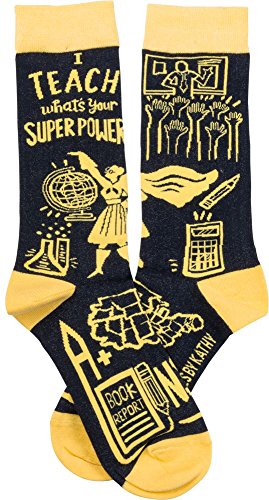 Primitives by Kathy 36270 Novelty Socks, One Size Fits Most, I Teach